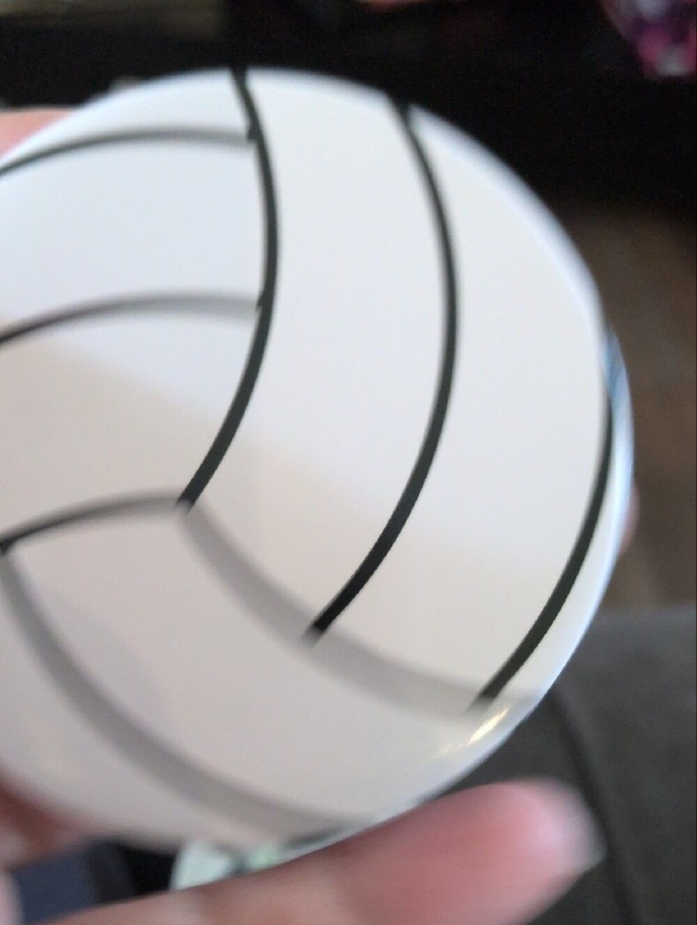 White Volleyball Compact Hand Mirror - Picture 4 of 4